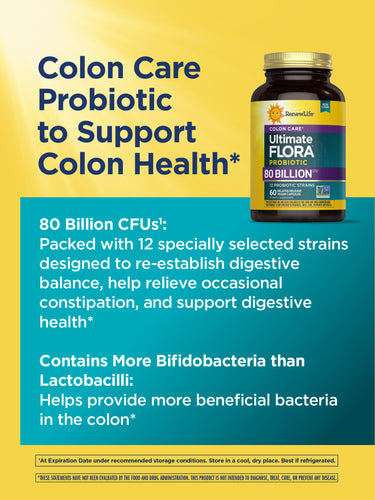 Ultimate Flora Colon Care Probiotic 80 Billion, 60 Delayed Release Vegan Caps