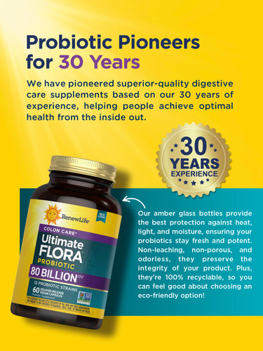 Ultimate Flora Colon Care Probiotic 80 Billion, 60 Delayed Release Vegan Caps