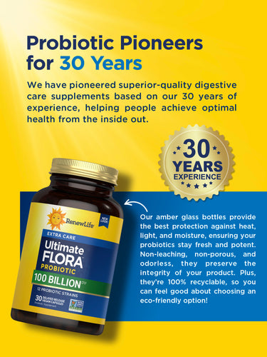 Ultimate Flora Extra Care Probiotic 100 Billion, 30 Delayed Release Vegan Caps