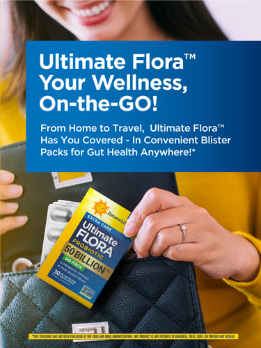 Ultimate Flora Extra Care Probiotic 50 Billion GO PACK, 30 Delayed Release Vegan Caps