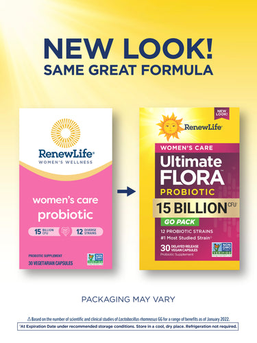 Ultimate Flora Women's Care Probiotic 15 Billion GO PACK, 30 Delayed Release Vegan Caps