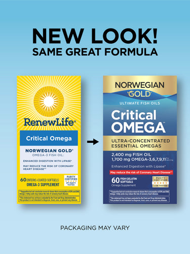 Norwegian Gold Critical Omega, 60 Fish Gelatin Softgels
