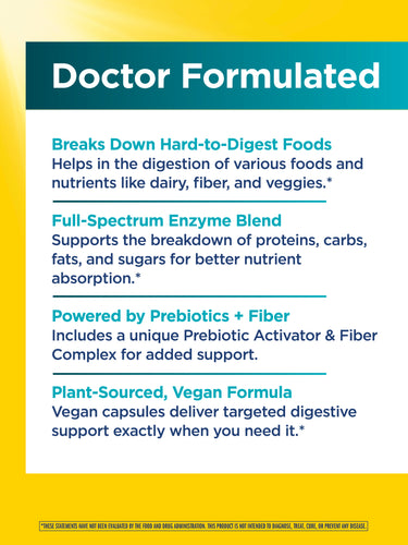 FloraZyme Digestive Enzymes Dr. Formulated, 90 Vegan Capsules