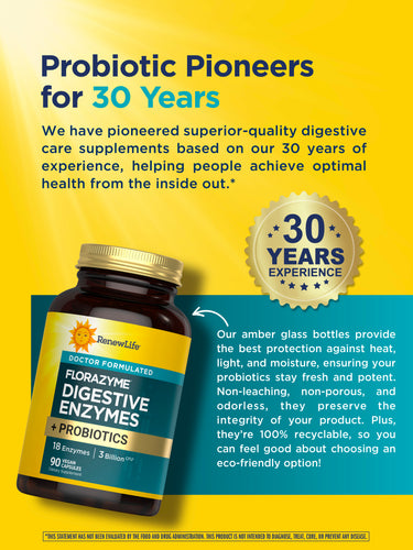 FloraZyme Digestive Enzymes Dr. Formulated, 90 Vegan Capsules