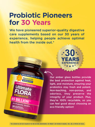 Ultimate Flora Women's Once Daily Probiotic 65 Billion, 30 Delayed Release Vegan Caps
