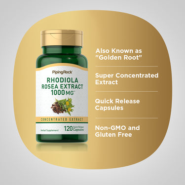 Rhodiola Rosea, 1000 mg, 120 Quick Release Capsules