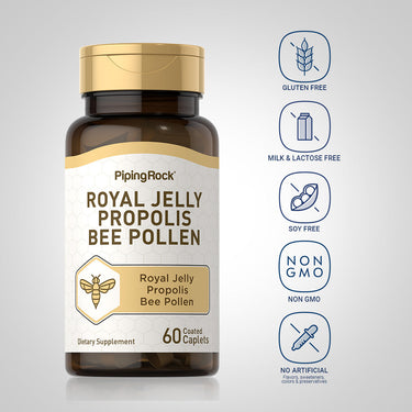 Royal Jelly, Propolis & Bee Pollen, 60 Coated Caplets