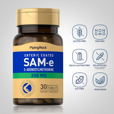 SAM-e Enteric Coated, 200 mg, 30 Enteric Coated Tablets