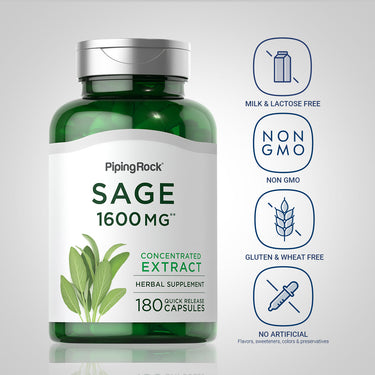Sage, 1600 mg, 180 Quick Release Capsules