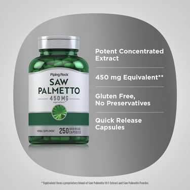 Saw Palmetto, 450 mg, 250 Quick Release Capsules