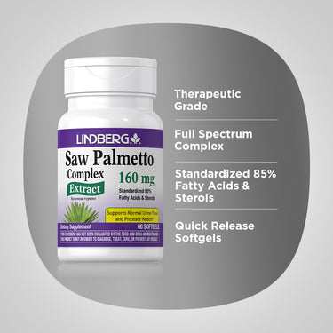 Saw Palmetto Complex Standardized Extract, 160 mg, 60 Softgels