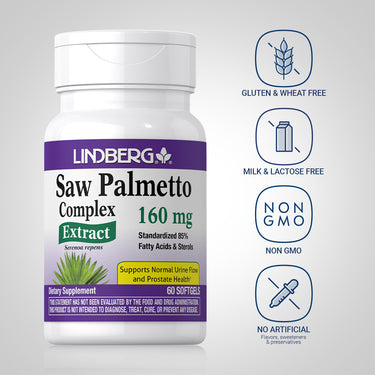Saw Palmetto Complex Standardized Extract, 160 mg, 60 Softgels