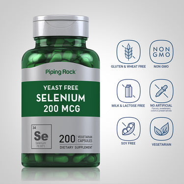 Selenium (Yeast Free), 200 mcg, 200 Vegetarian Capsules