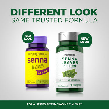 Senna Leaves, 1800 mg (per serving), 100 Quick Release Capsules