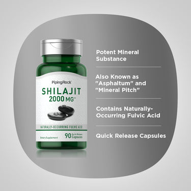 Shilajit Extract, 2000 mg, 90 Quick Release Capsules