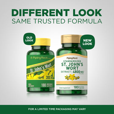St. John's Wort 1.8% hypericin (Standardized Extract), 4800 mg (per serving), 180 Quick Release Capsules