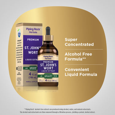 St. John's Wort Liquid Extract Alcohol Free, 4 fl oz (118 mL) Dropper Bottle