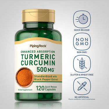 Standardized Turmeric Curcumin Complex, 500 mg, 120 Quick Release Capsules