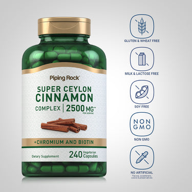 Super Ceylon Cinnamon Complex w/ Chromium & Biotin, 2500 mg (per serving), 240 Vegetarian Capsules