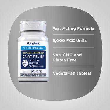 Super Dairy Digest-Lactase Enzyme 8000 FCC Units, 60 Vegetarian Tablets