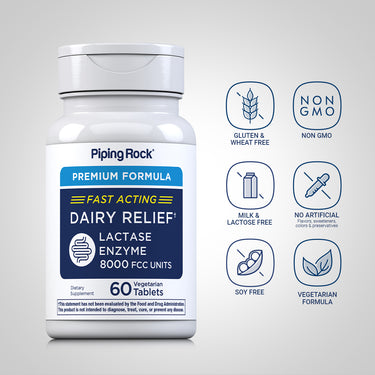 Super Dairy Digest-Lactase Enzyme 8000 FCC Units, 60 Vegetarian Tablets