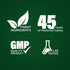Infographic detailing finest ingredients, 45 years of manufacturing, GMP quality product, and lab-tested assurance.