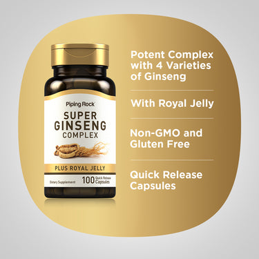 Super Ginseng Complex Plus Royal Jelly, 100 Quick Release Capsules