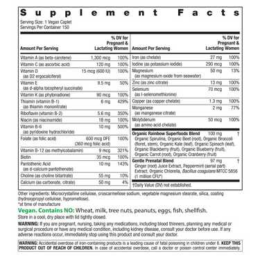 Prenatal One + Real Food Nutrients, 150 Vegan Caplets