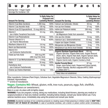 Prenatal One + Real Food Nutrients, 120 Vegan Caplets