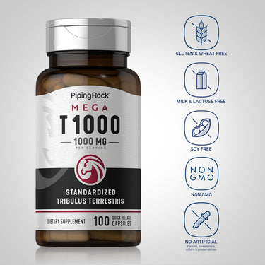 Tribulus Mega, 1000 mg (per serving), 100 Quick Release Capsules