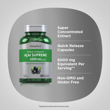 Triple Strength Acai Supreme, 6000 mg (per serving), 180 Quick Release Capsules