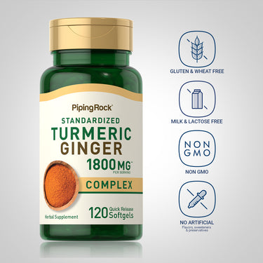 Turmeric Ginger Complex Standardized, 1800 mg (per serving), 120 Quick Release Softgels