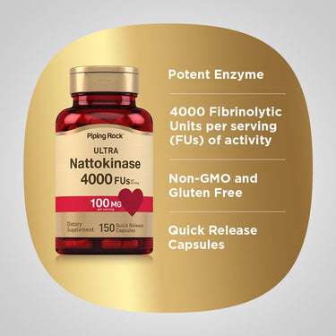 Ultra Nattokinase 4000 FU, 100 mg (per serving), 150 Quick Release Capsules