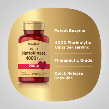 Ultra Nattokinase 4000 FU, 100 mg (per serving), 150 Quick Release Capsules