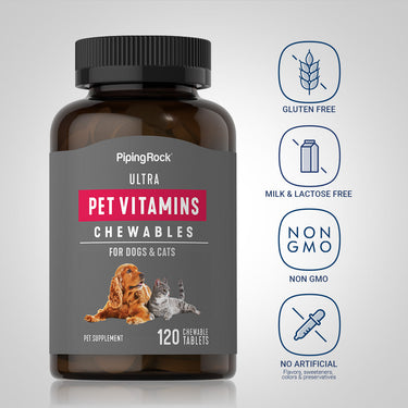 Ultra Pet Vitamins for Dogs & Cats, 120 Chewable Tablets