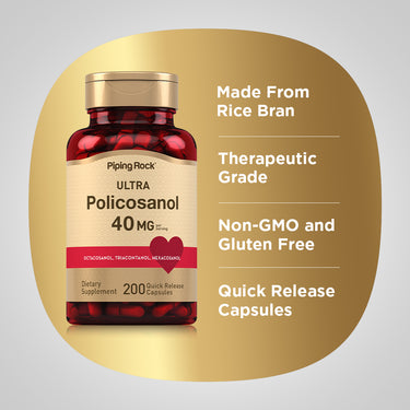 Ultra Policosanol, 40 mg (per serving), 200 Quick Release Capsules