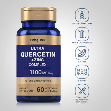 Ultra Quercetin plus Zinc Complex, 1100 mg (per serving), 60 Vegetarian Capsules