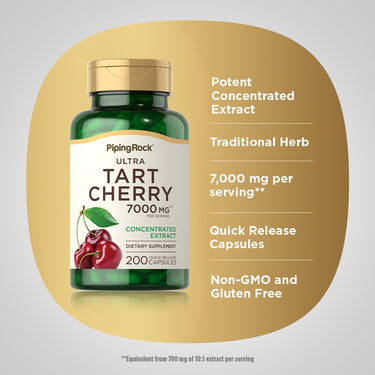 Ultra Tart Cherry, 7000 mg (per serving), 200 Quick Release Capsules