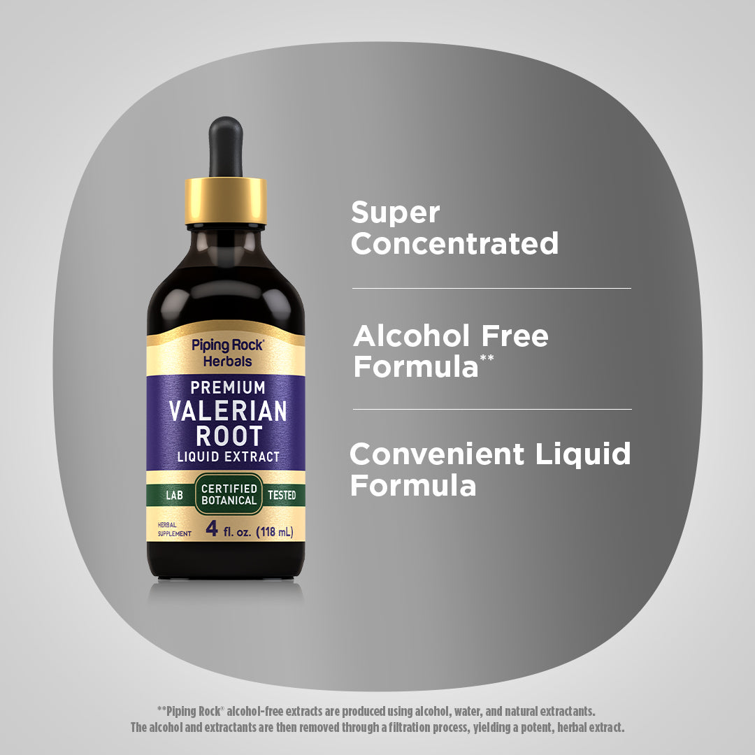 Valerian Root Liquid Extract Alcohol Free, 4 fl oz (118 mL) Dropper Bottle