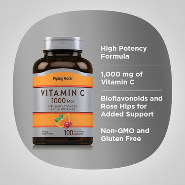 Vitamin C 1000 mg with Bioflavonoids & Rose Hips, 100 Quick Release Capsules