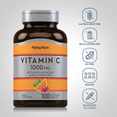 Vitamin C 1000 mg with Bioflavonoids & Rose Hips, 100 Quick Release Capsules