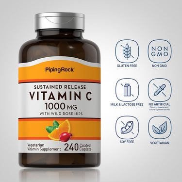 Vitamin C 1000 mg with Rosehips Timed Release, 240 Coated Caplets
