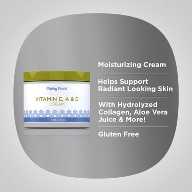 Vitamin E, A & D Cream, 4 oz (113 g) Jar
