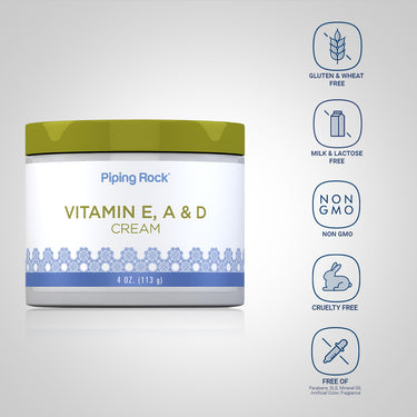 Vitamin E, A & D Cream, 4 oz (113 g) Jar