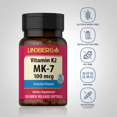 Vitamin K2 MK-7, 100 mcg, 120 Quick Release Softgels