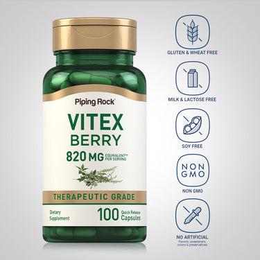 Vitex (Chasteberry Fruit), 820 mg (per serving), 100 Quick Release Capsules