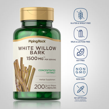 White Willow Bark, 1500 mg (per serving), 200 Quick Release Capsules