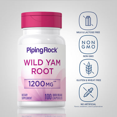 Wild Yam Root, 1200 mg, 100 Quick Release Capsules