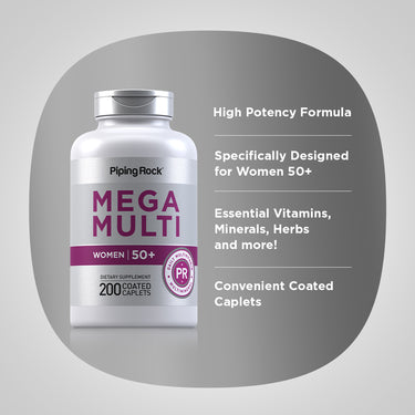 Women's Mega Multi 50 Plus, 200 Coated Caplets