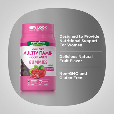 Women's Multivitamin + Collagen (Natural Mixed Berry), 70 Gummies